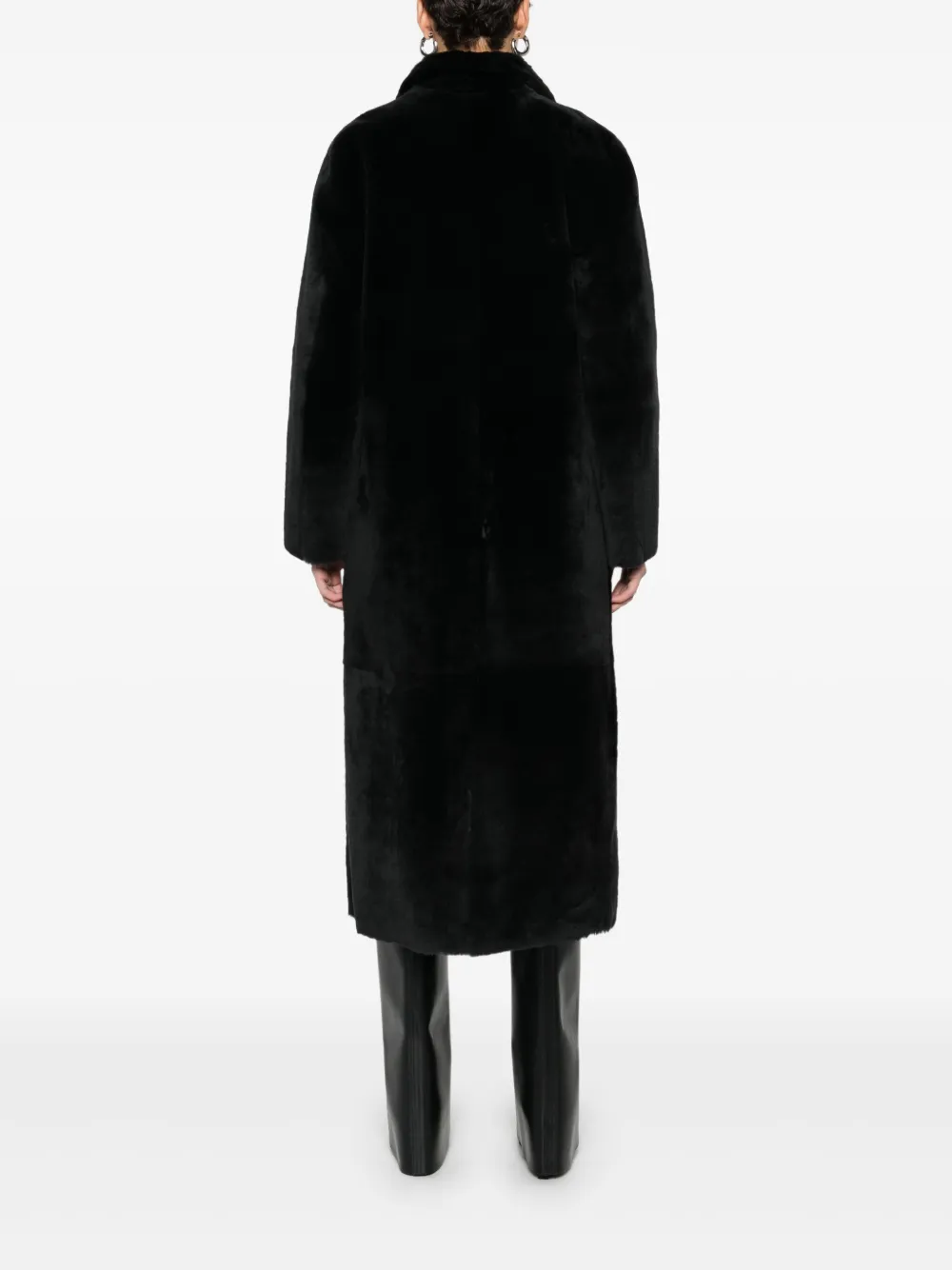 Arma Lamsleren jas met enkele rij knopen Bruin