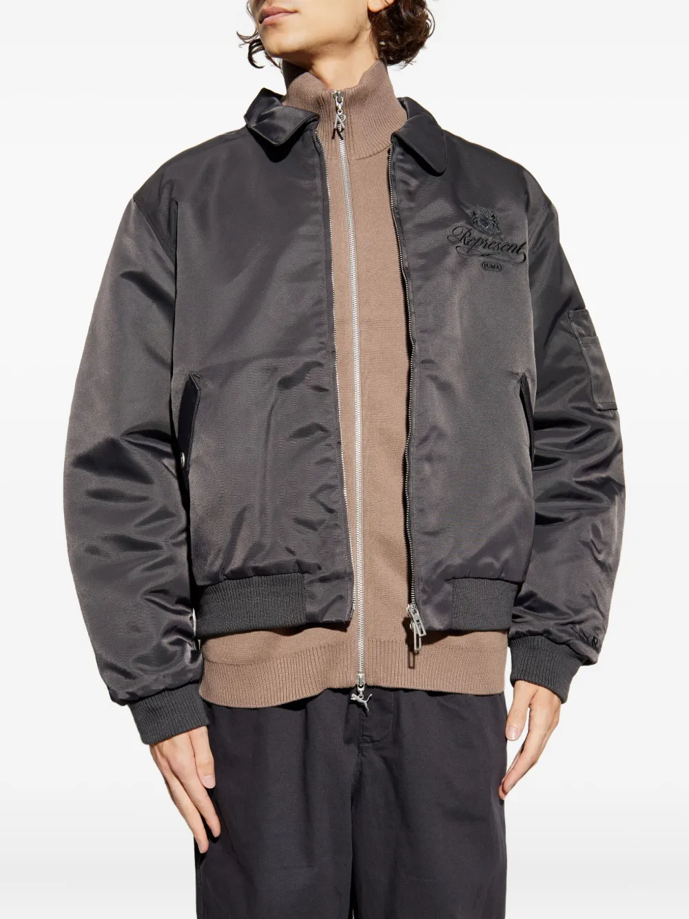 PUMA x Represent bomberjack met geborduurd logo Grijs