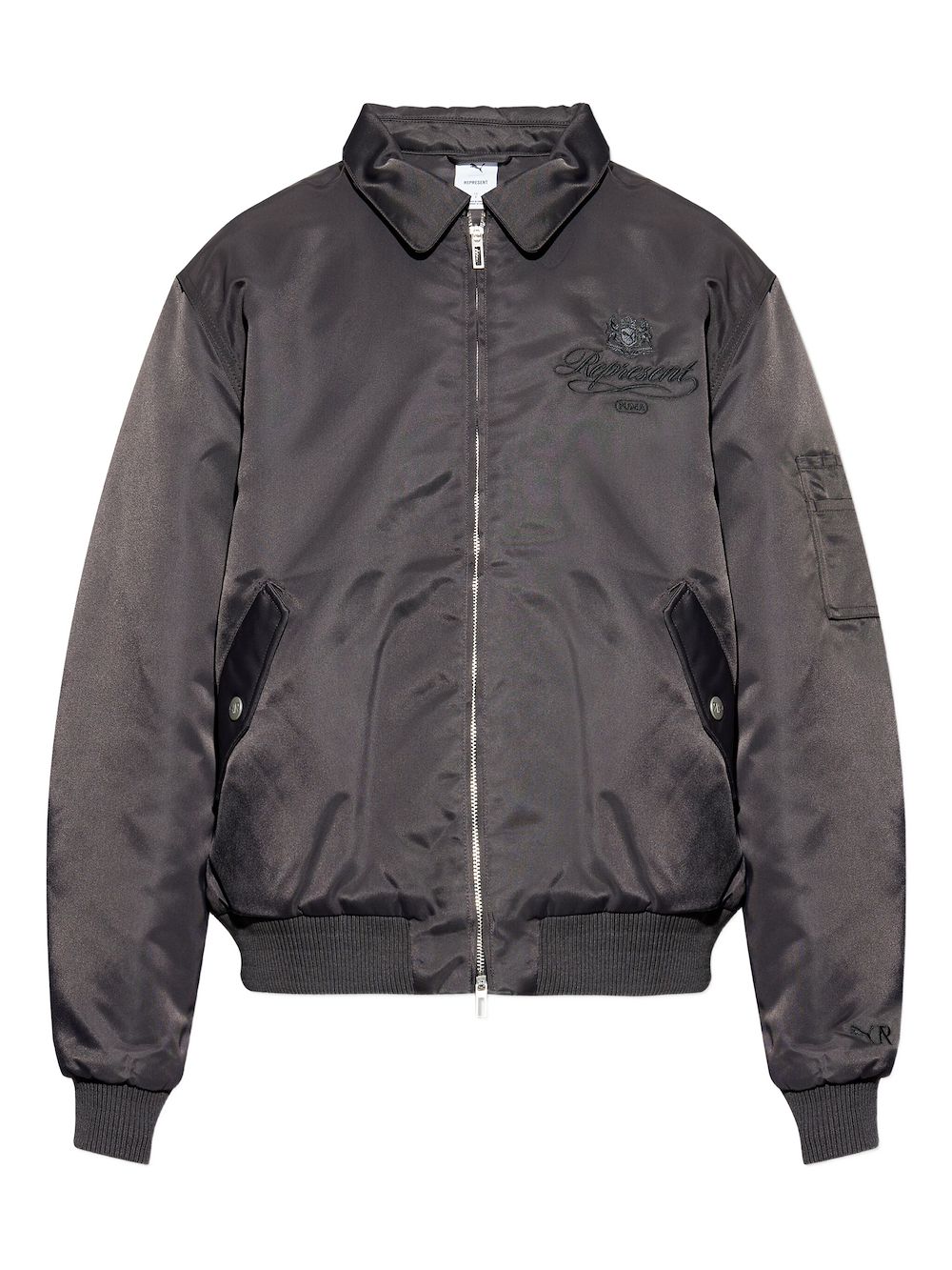 PUMA chamarra bomber con logo bordado en colaboración con Represent | gris | Image 1