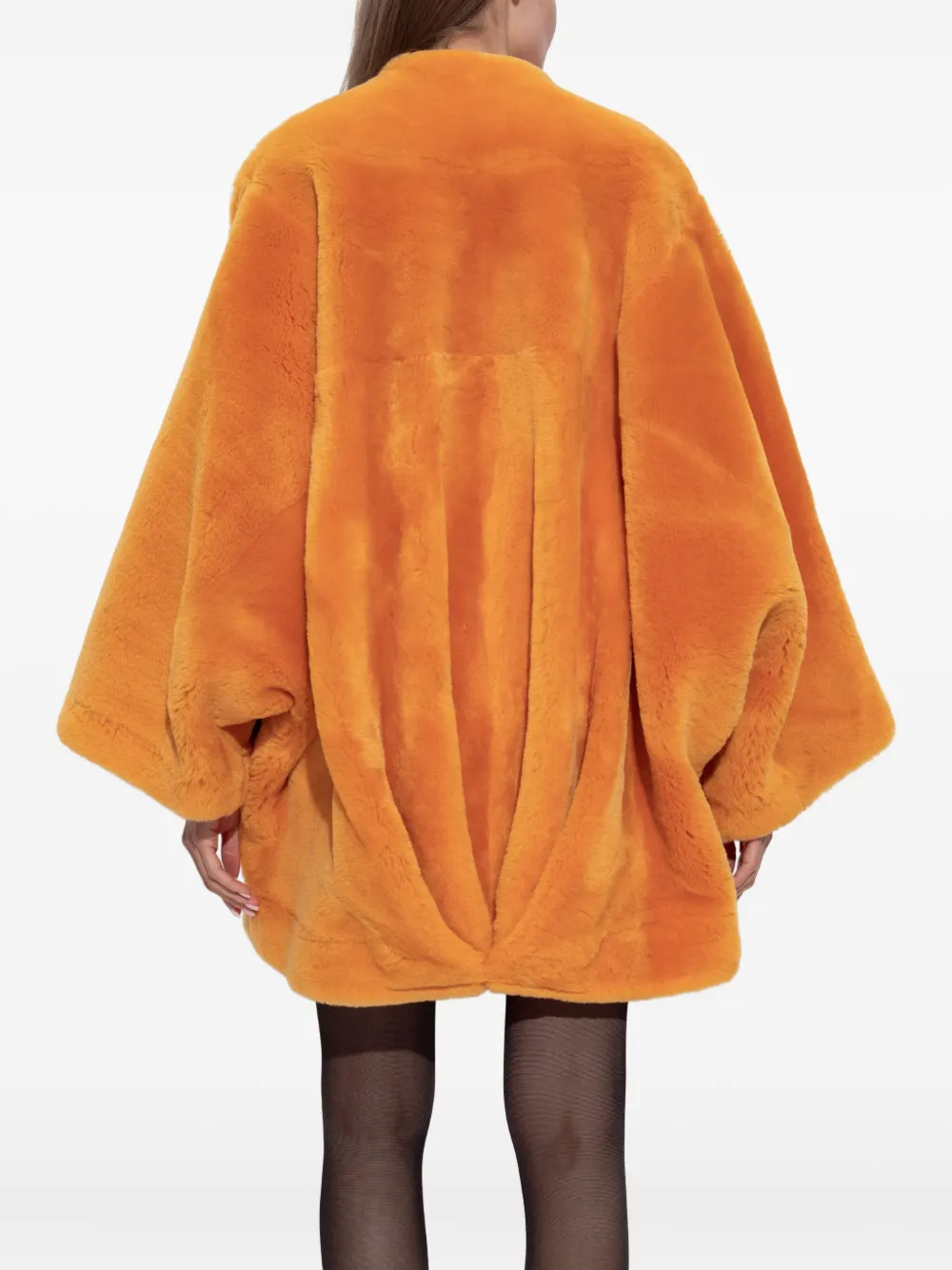 Balmain Belted Fur Coat In Animal Print