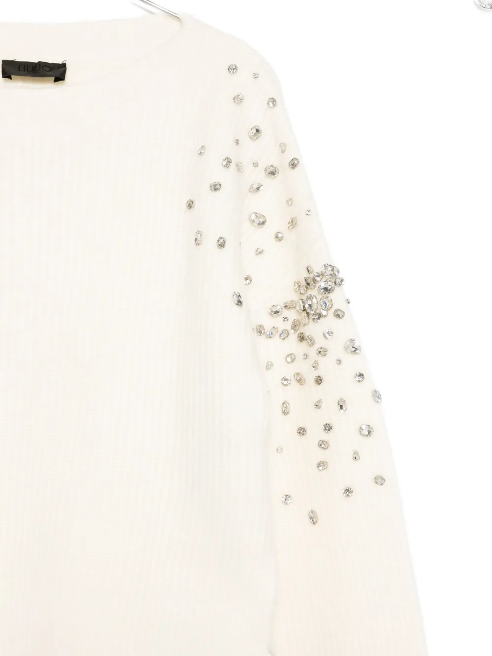 Liu •jo Crystal-embellished Sweater In White