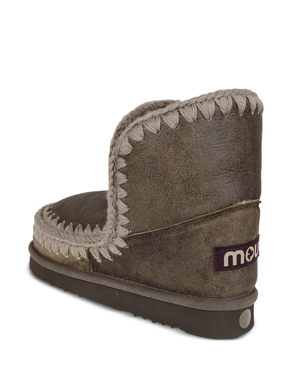 Mou Crochet-trim Boots In Brown