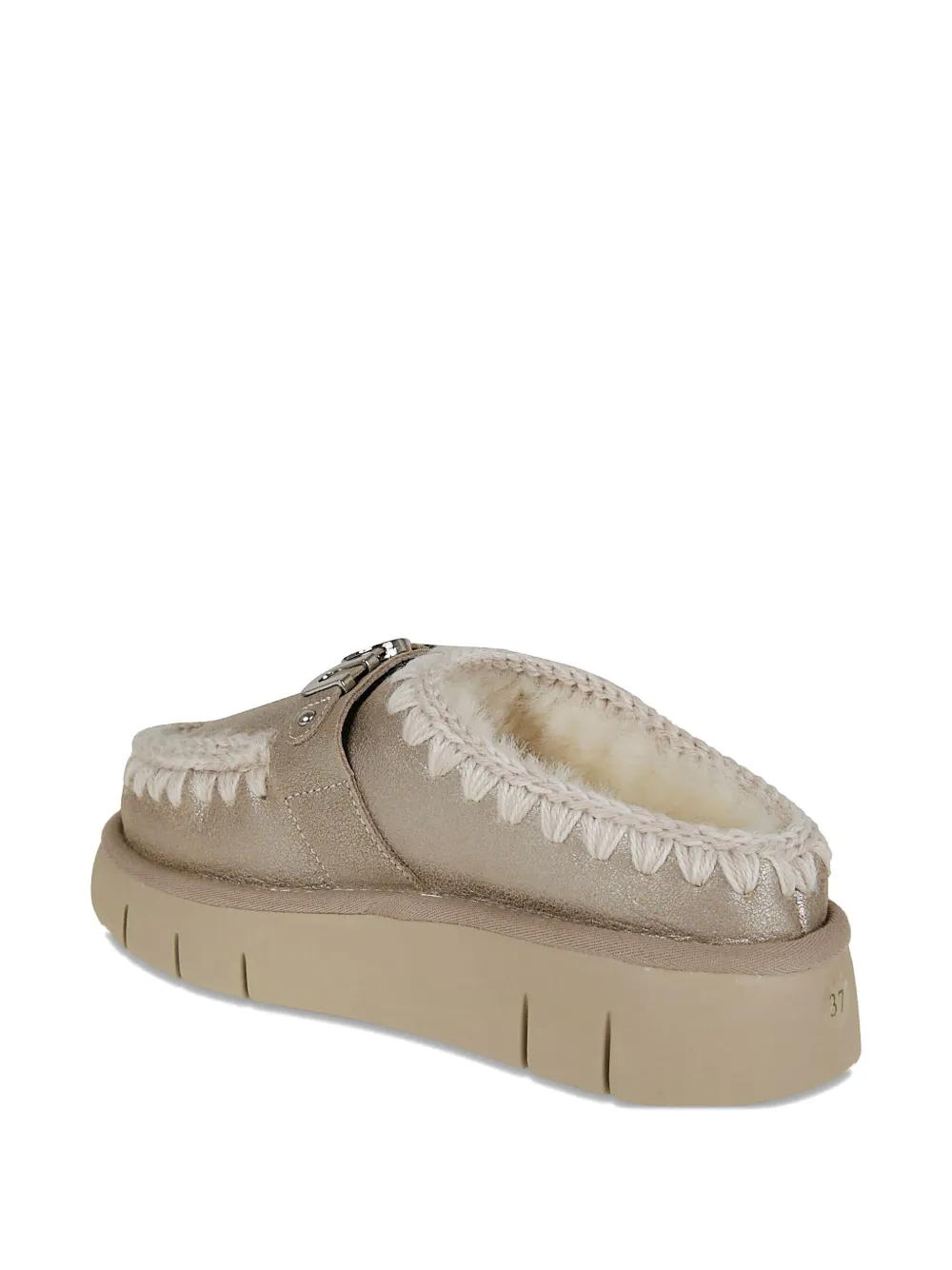 Mou Slip-on Mule Ankle Boots With Plush Lining In Multi