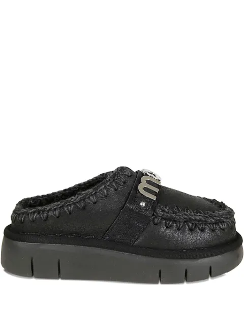 Mou mules à plaque logo