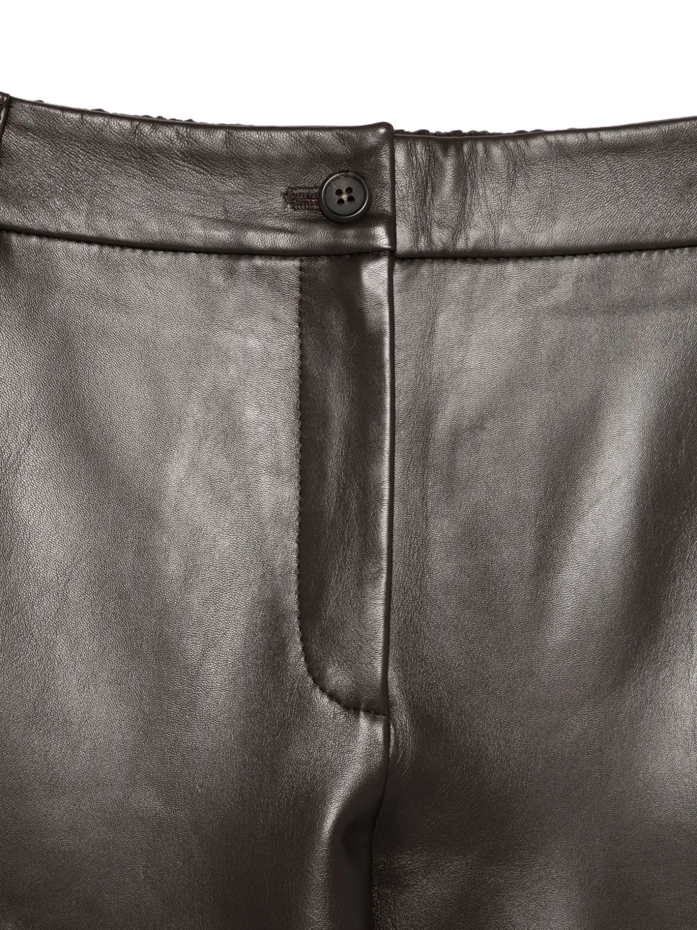 Antonelli Leather Trousers In Brown