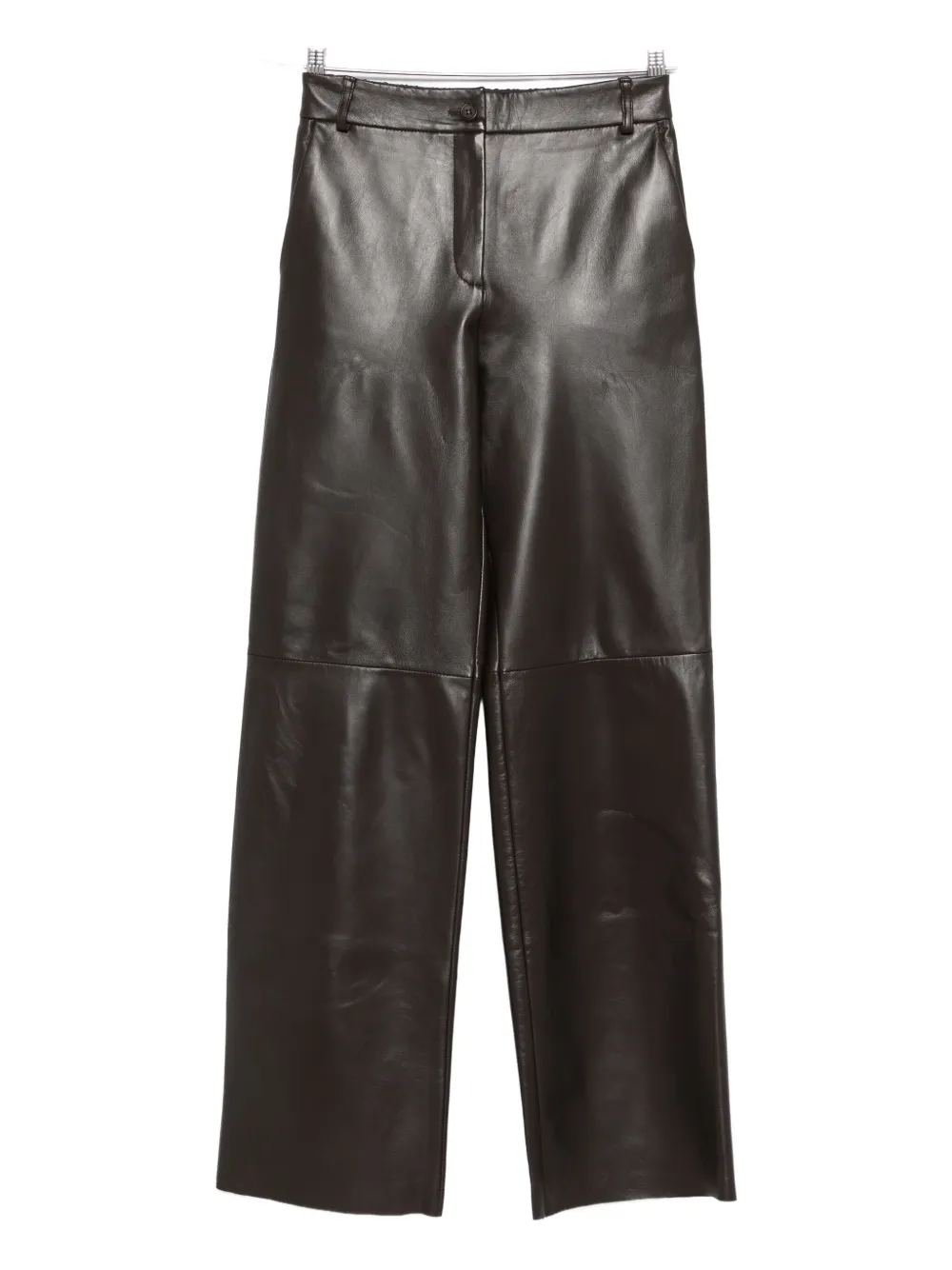 Antonelli Leather Trousers In Brown