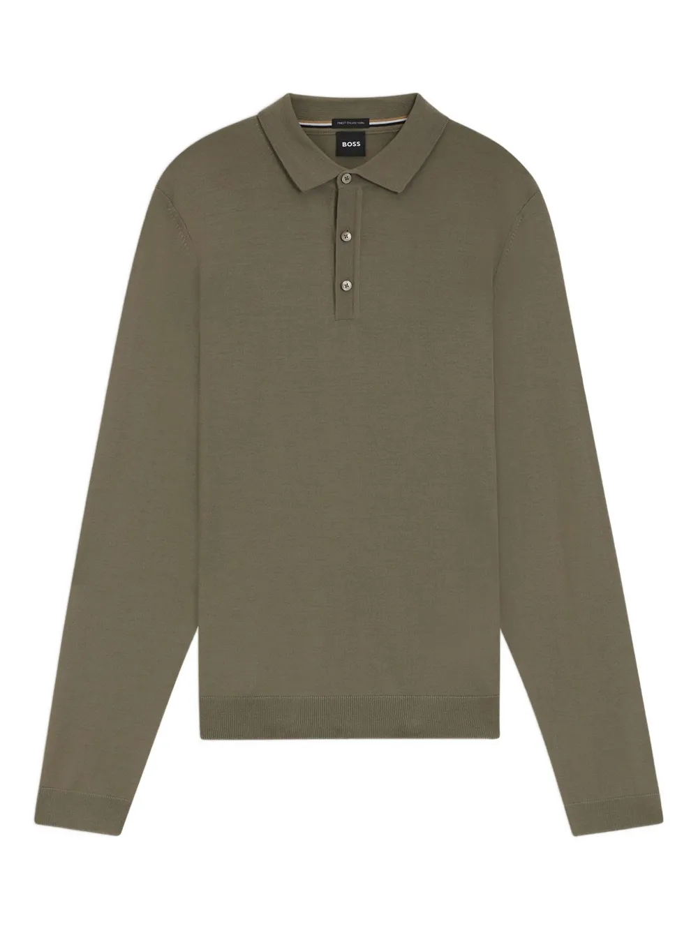 Hugo Boss Regular-fit Knit Polo In Virgin Wool In Green