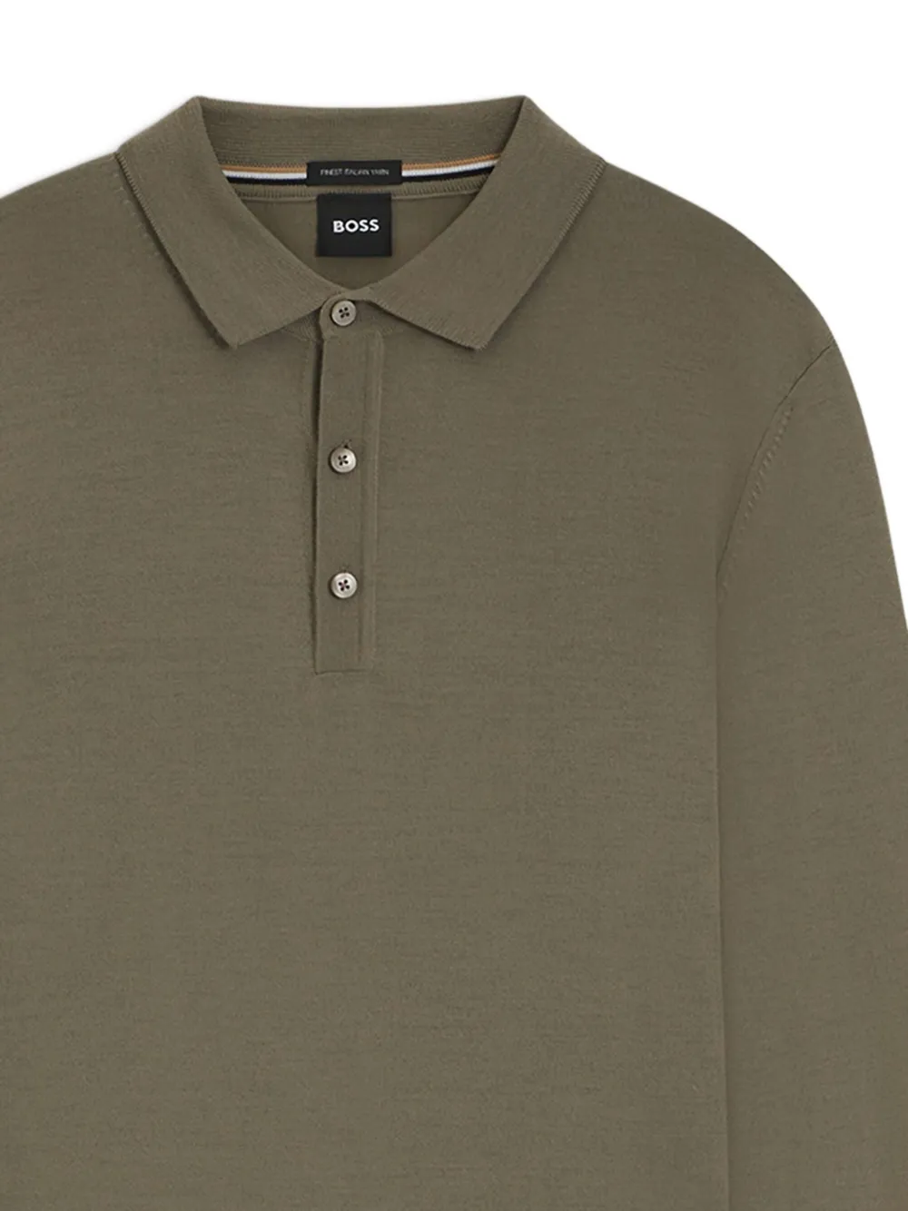 Hugo Boss Regular-fit Knit Polo In Virgin Wool In Green