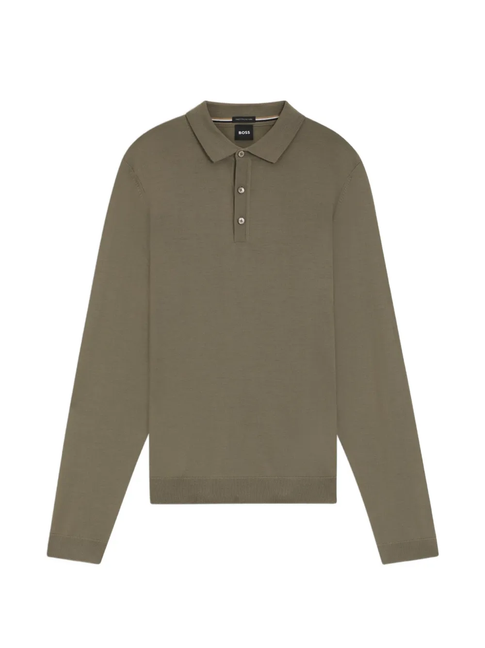 BOSS buttoned long-sleeve polo shirt - Verde