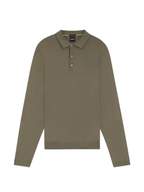 BOSS buttoned long-sleeve polo shirt