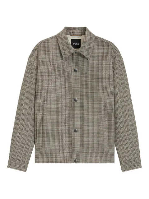 BOSS Craig checked-pattern buttoned jacket