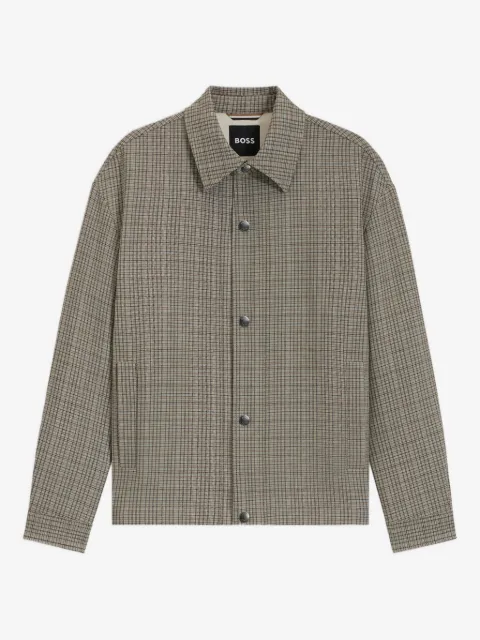 BOSS Craig checked-pattern buttoned jacket