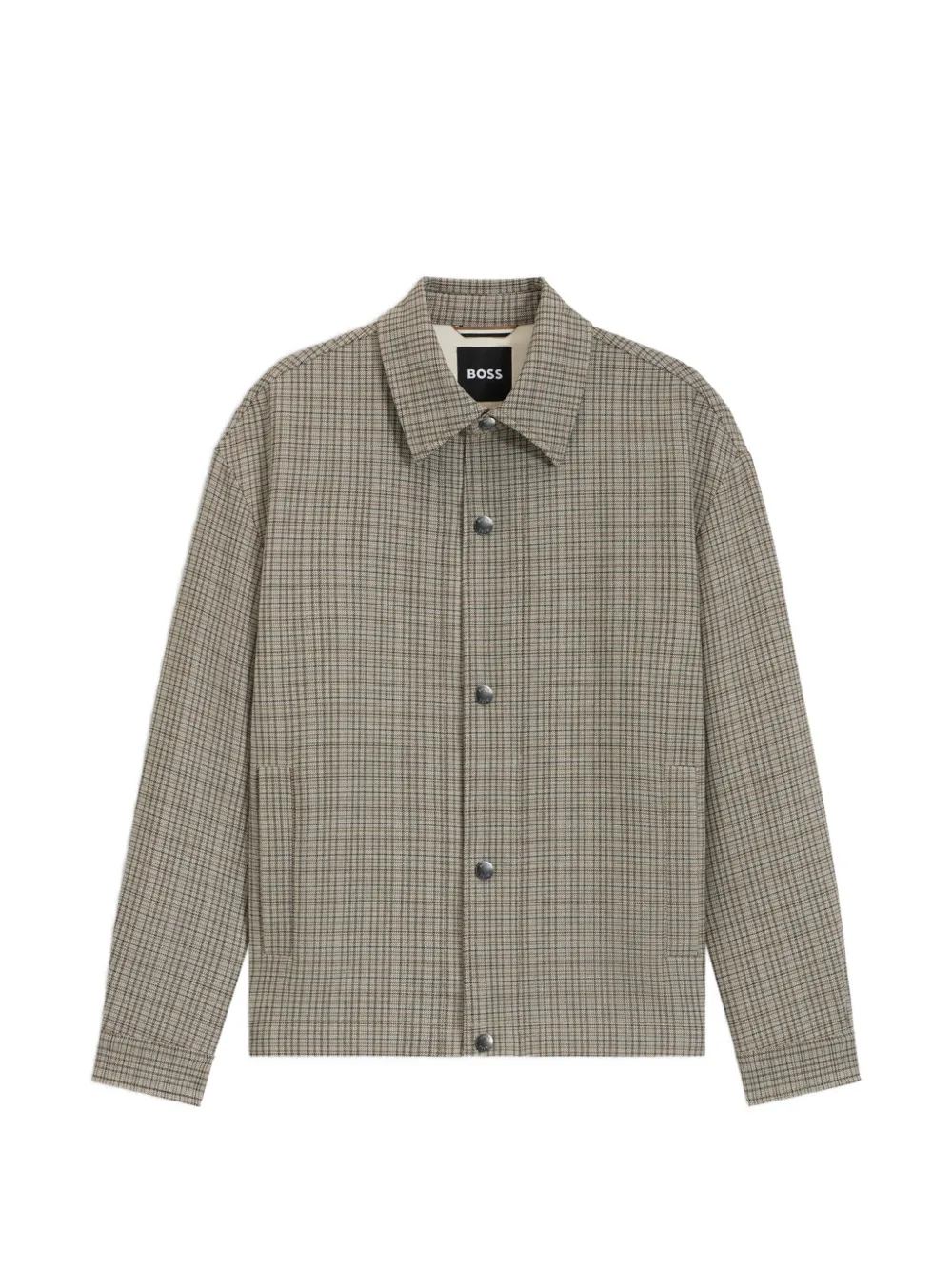 BOSS Craig checked-pattern buttoned jacket | Neutrals | Image 1