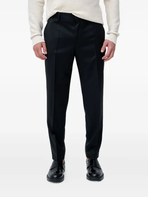 BOSS logo-plaque virgin wool trousers