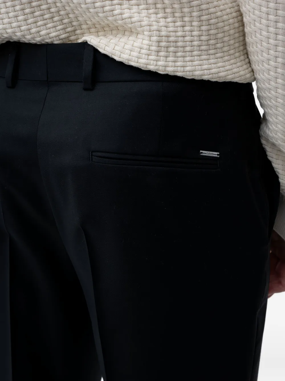 BOSS Broek van scheerwol Zwart