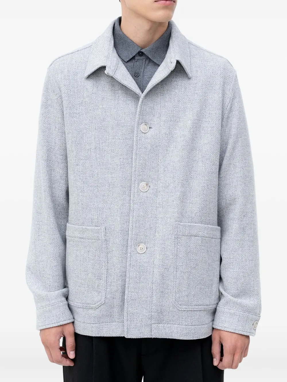 Hugo Boss Patch-pocket Jacket In Gray