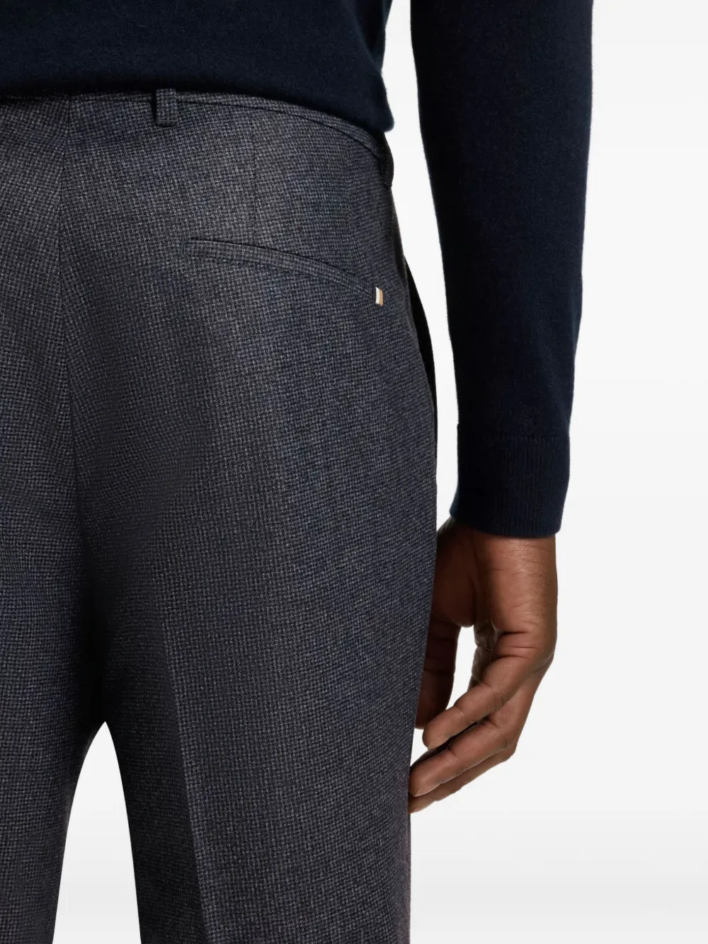 Hugo Boss Genius Virgin Wool Trousers In Blue