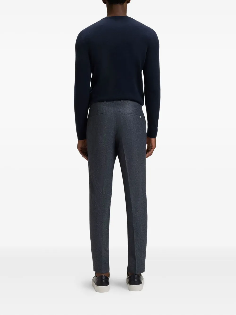Hugo Boss Genius Virgin Wool Trousers In Blue