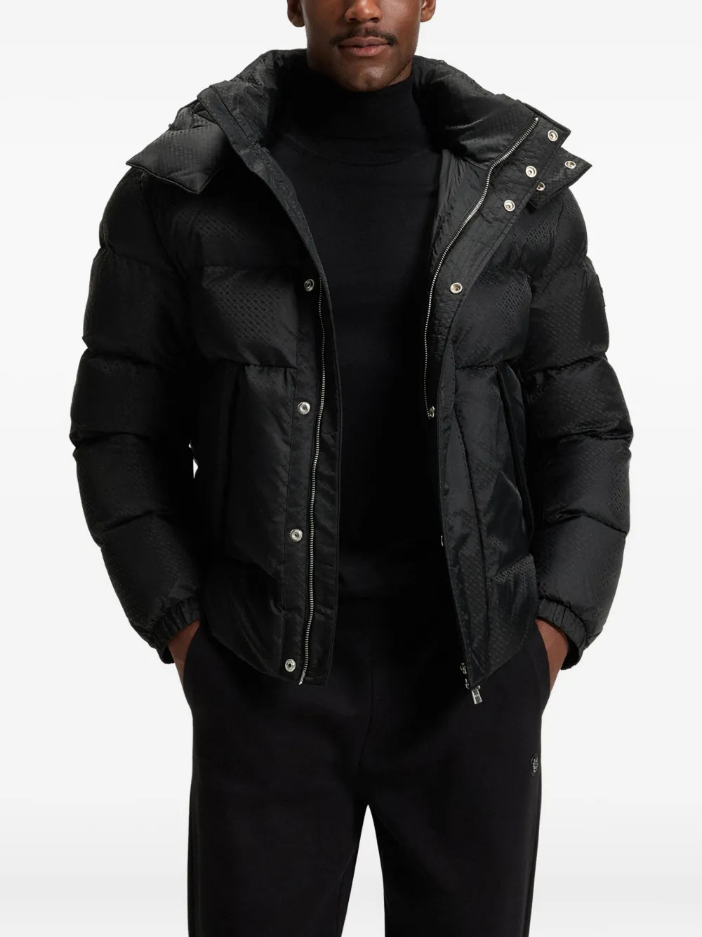 BOSS Corbinian5 donsjack met capuchon Zwart