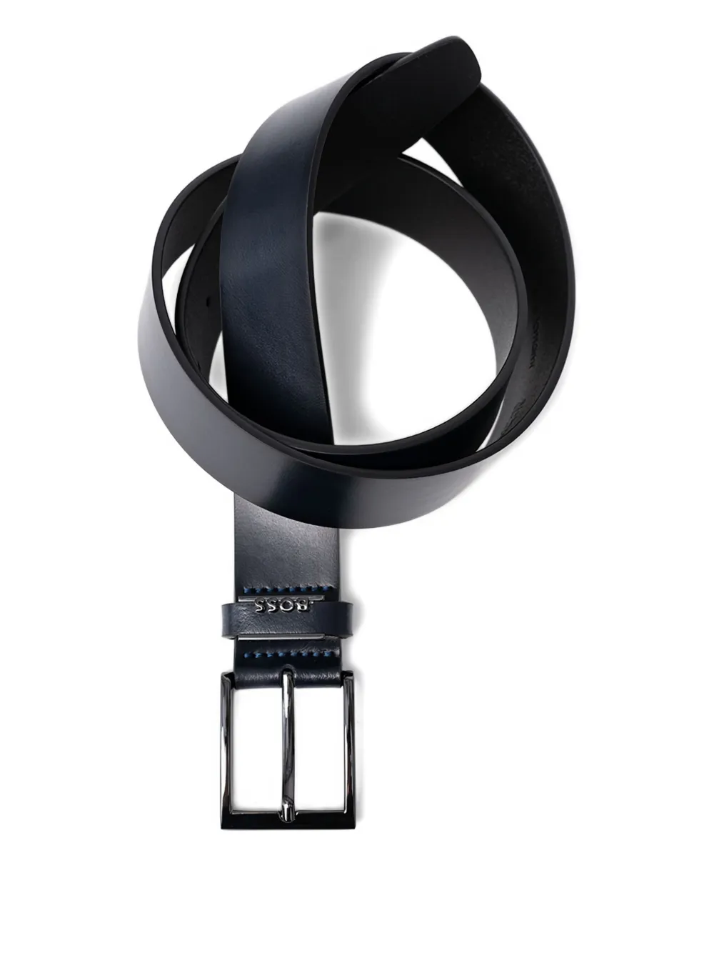 BOSS square-buckle leather belt | Blue | Image 1