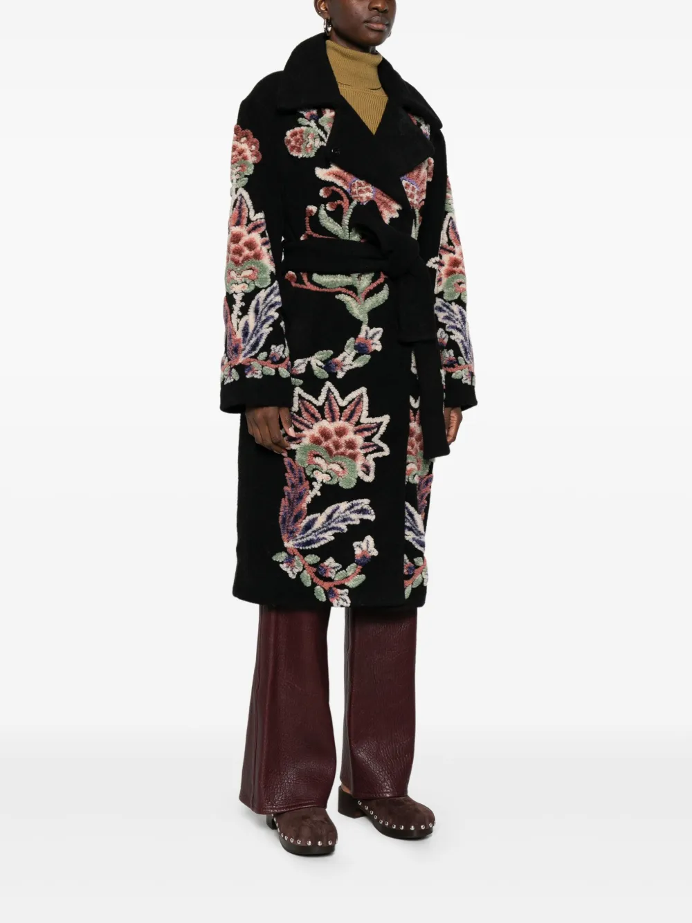 FARM Rio Jas met geborduurde bloemen Zwart