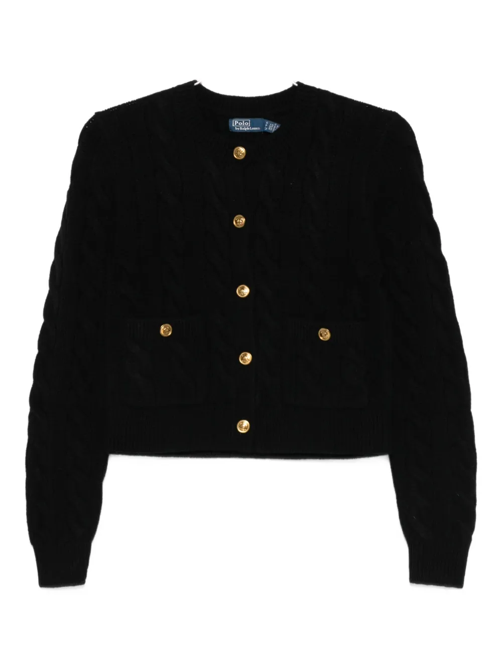 Polo Ralph Lauren Cable-knit Buttoned Cardigan In Animal Print