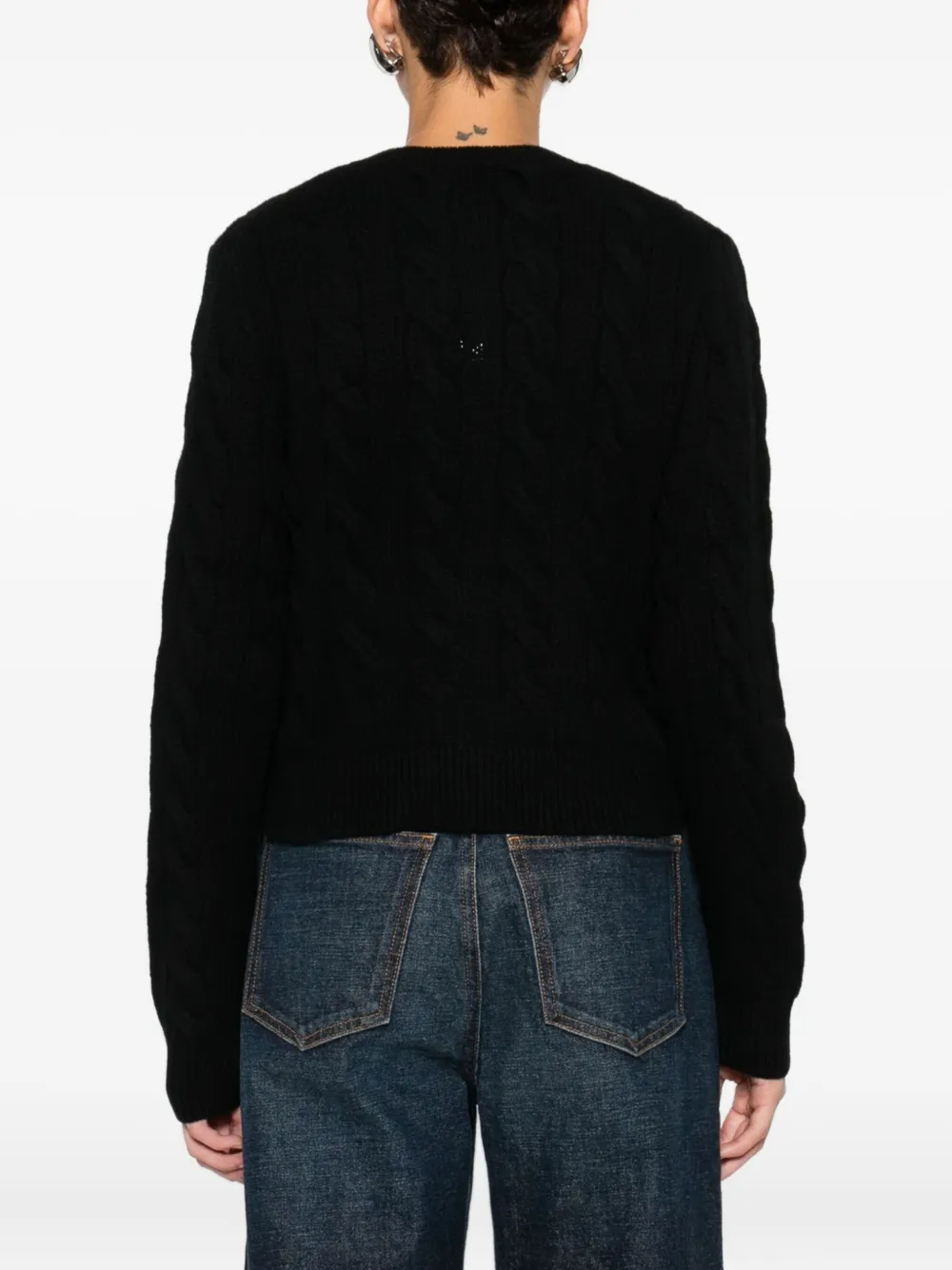 Polo Ralph Lauren Cable-knit Buttoned Cardigan In Animal Print