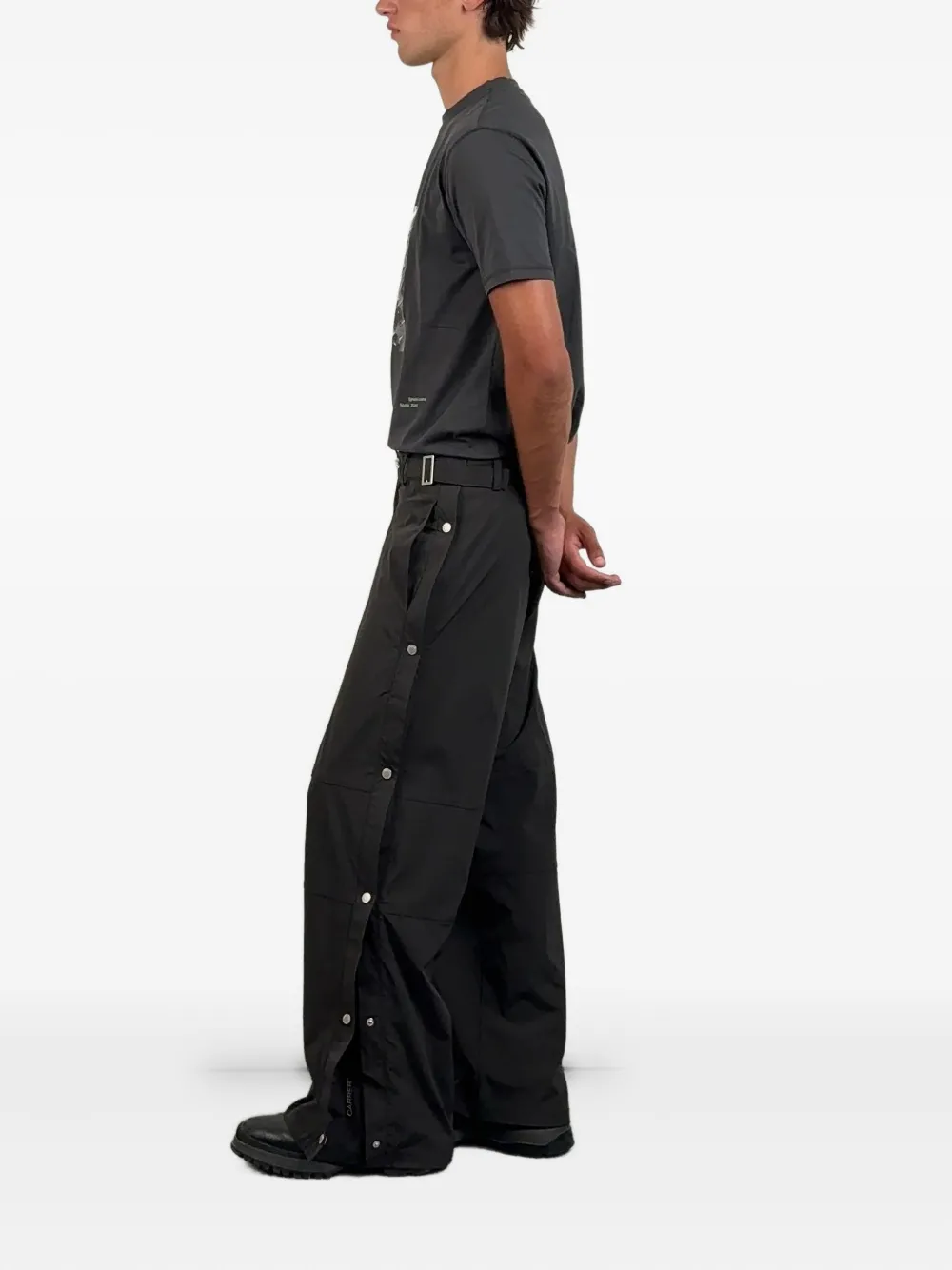 Carrera Belt Loops Snap Buttons Trousers In Black