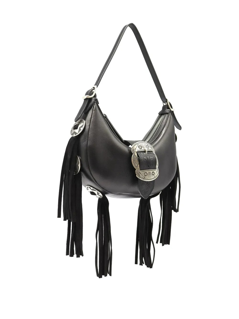 Htc Los Angeles Sheryl buckle fringe bag - Zwart