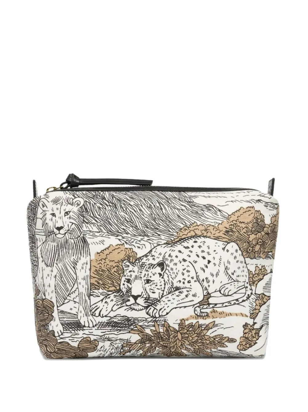 Inoui Editions Printed Zip Clutch Bag In Gray
