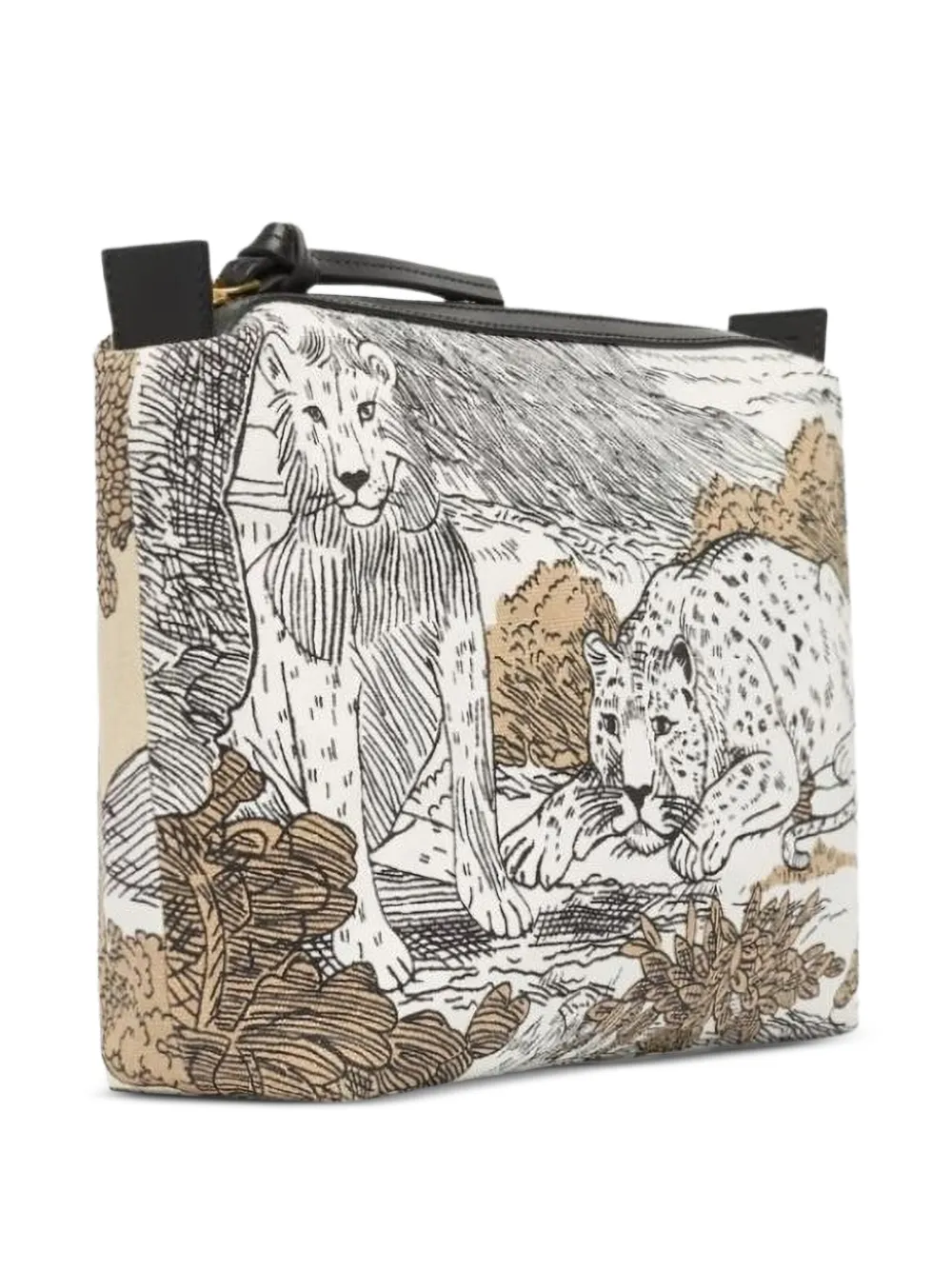 Inoui Editions Printed Zip Clutch Bag In Gray