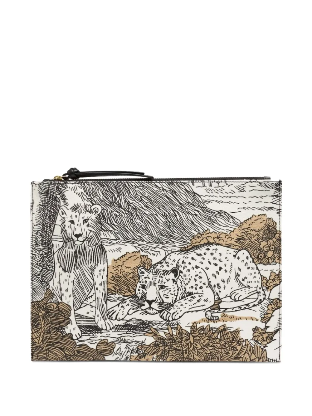 Inoui Editions Animal-print Clutch Bag In Neutral