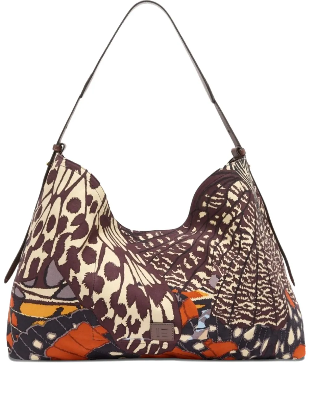 Inoui Editions Butterfly-print Shoulder Bag In Brown