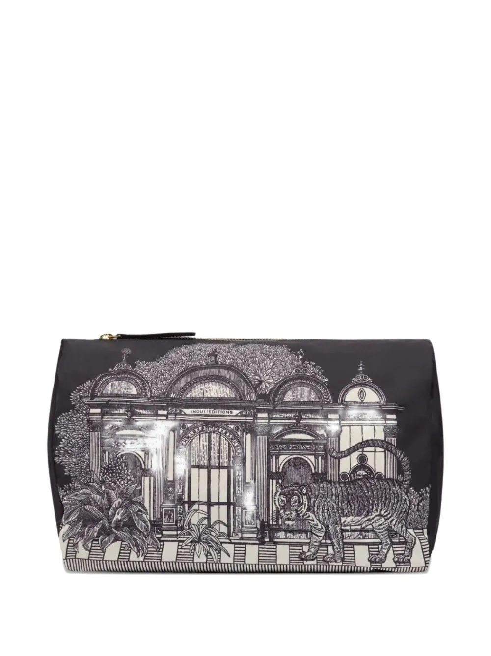 Inoui Editions Graphic-print Clutch Bag In Gray