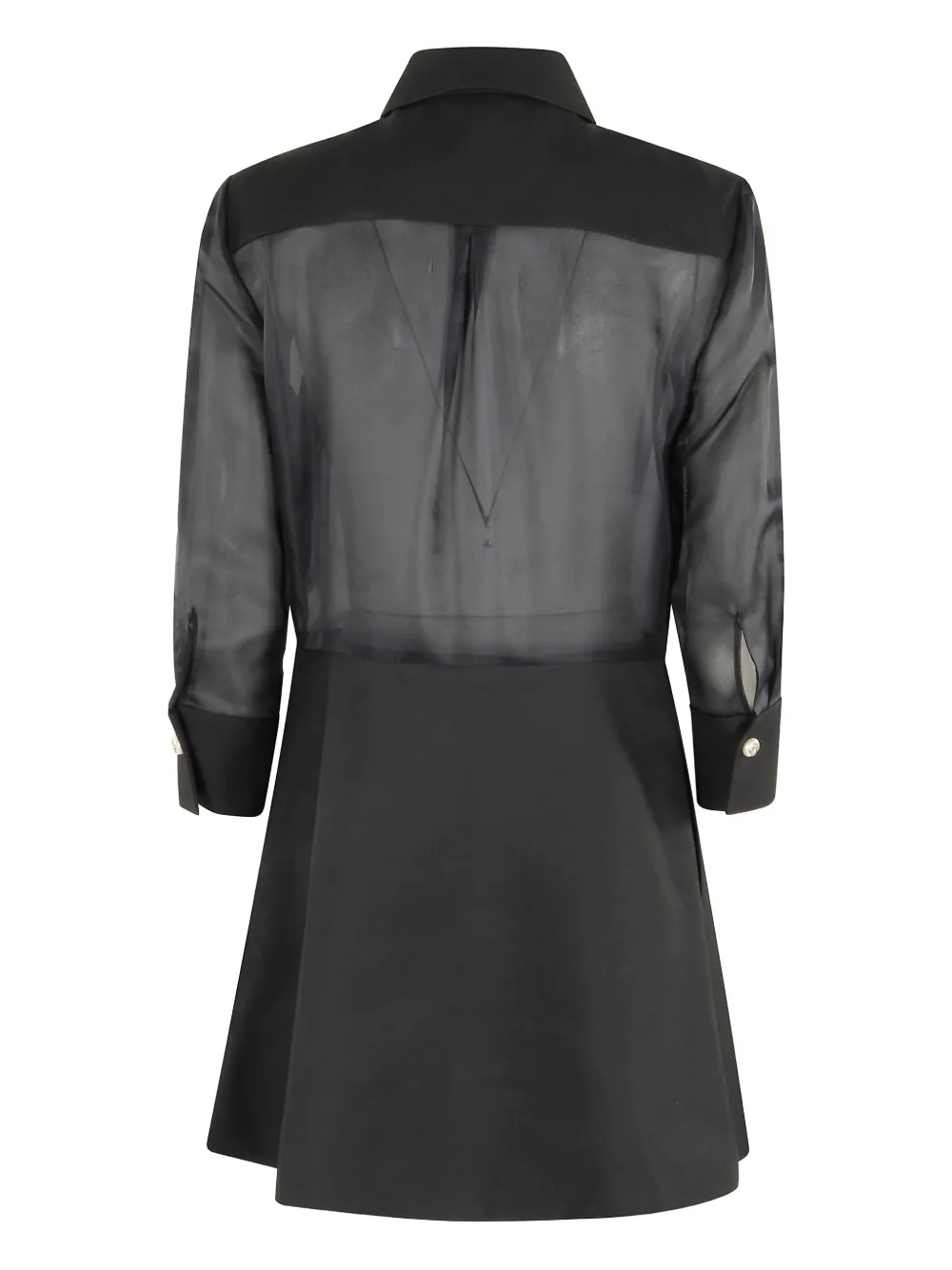 Casablanca long-sleeve mini dress - Zwart
