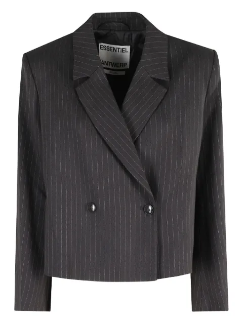 Essentiel Antwerp blazer corto con rayas diplomáticas y doble botonadura
