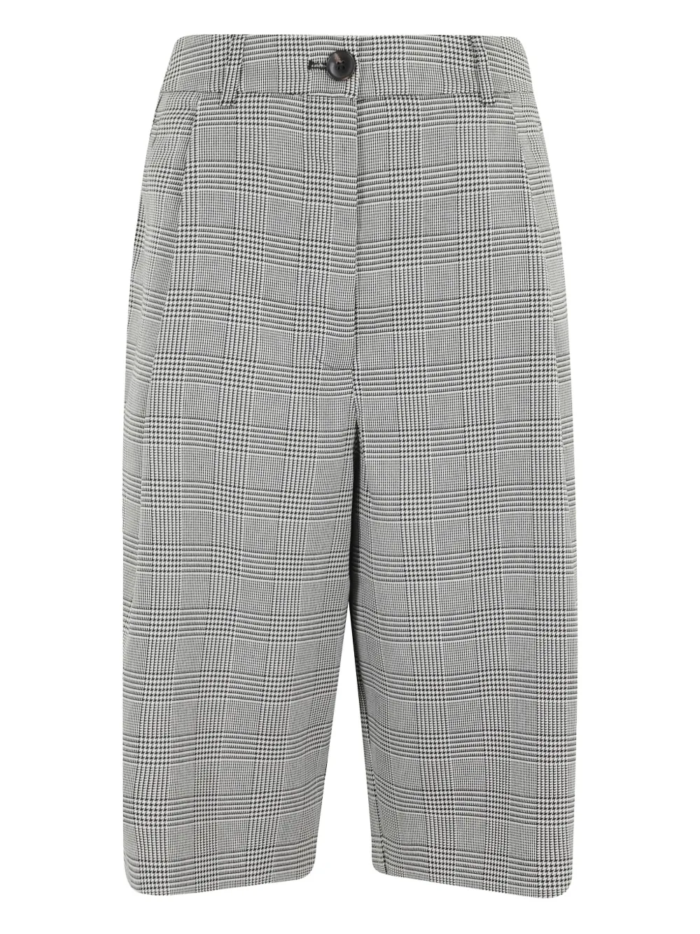 Essentiel Antwerp Pleated Checked Knee-length Shorts In Gray