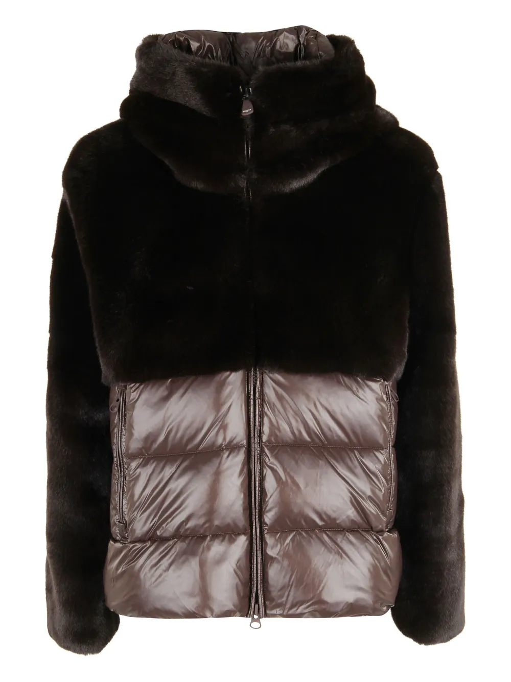 Blauer Textured Brown Short Coat In Black