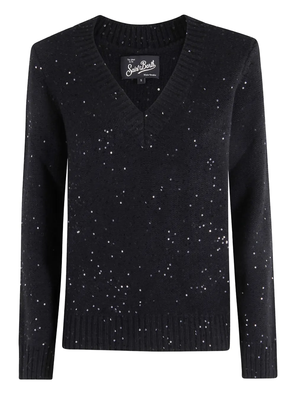 Mc2 Saint Barth Eleara Sequin-embellished Sweater In Black