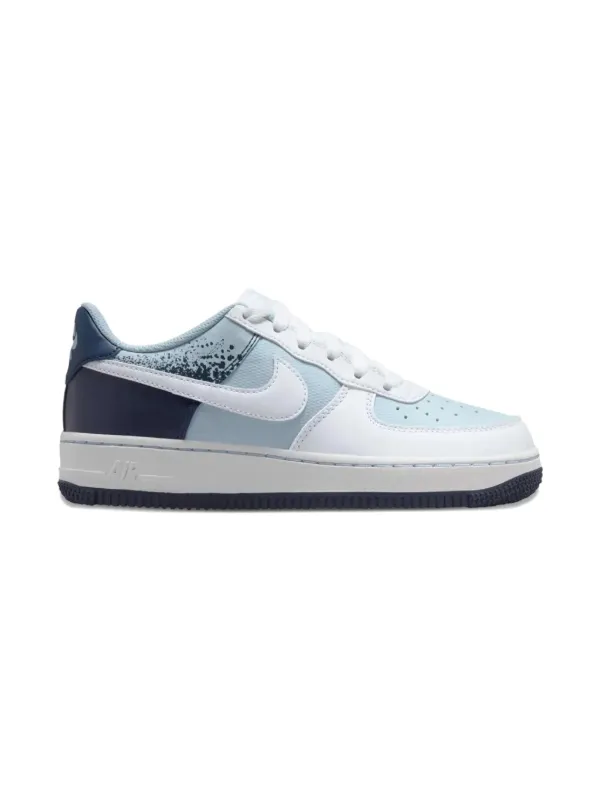 Nike Kids Low-Top Sneakers in Light Blue and White Air Force 1 Custom Low Two Two Baby Blue White Shoes UNC  main image 4