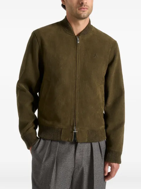 Manière De Voir Arsène in olive suede bomber jacket