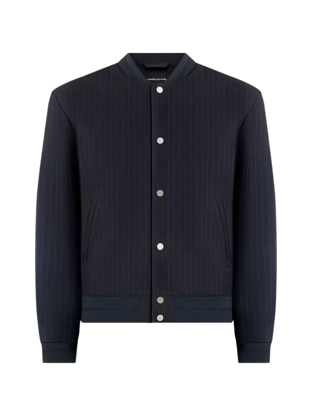 Manière De Voir Savin pinstripe bomber jacket - Blu