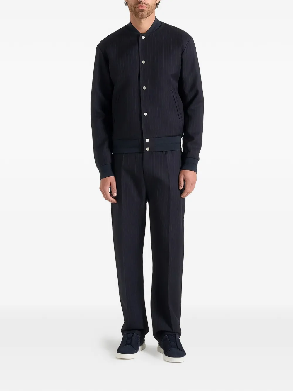 Manière De Voir Savin bomberjack met krijtstreep Blauw