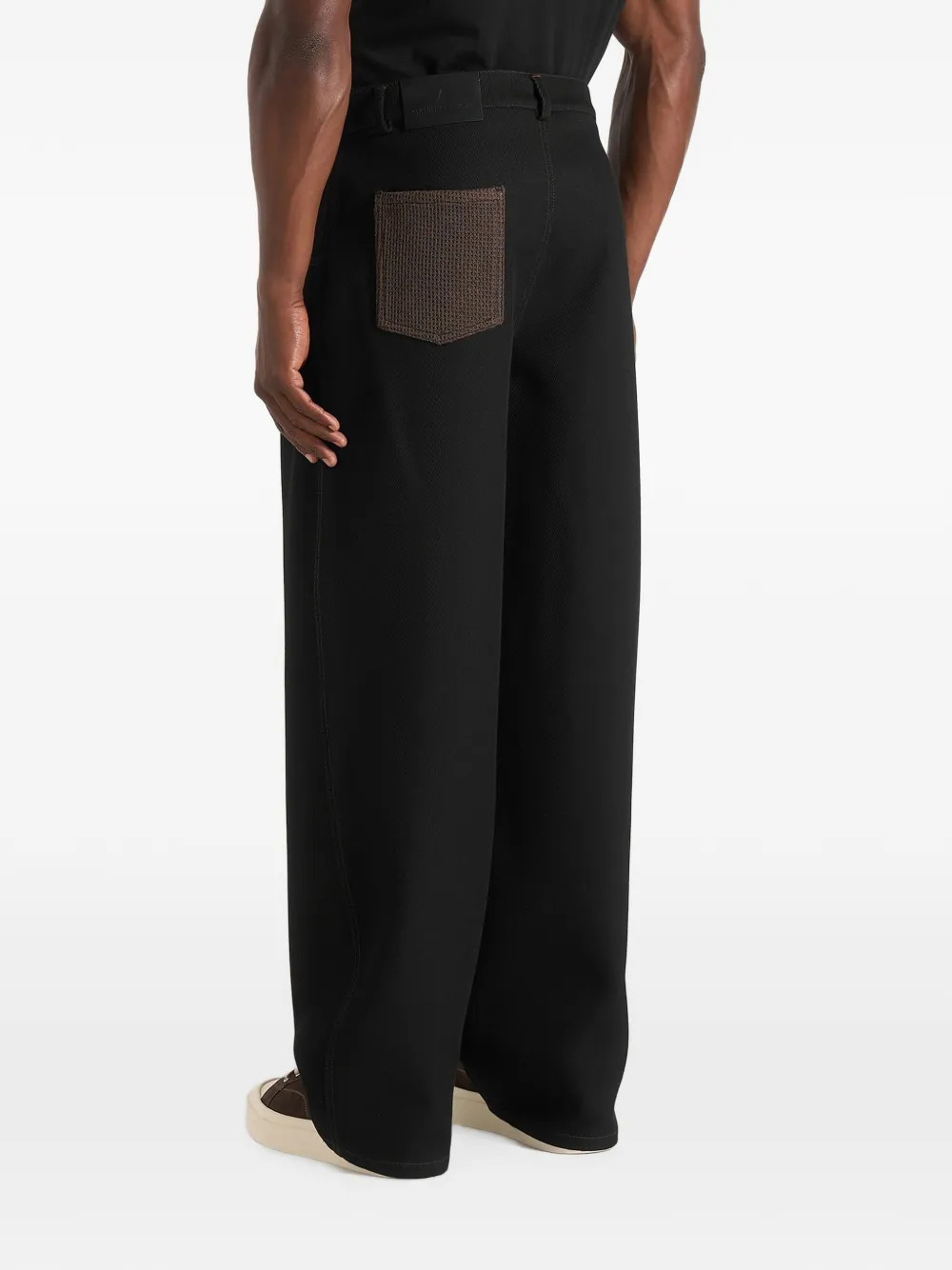 Manière De Voir Lazare twill jeans met wijde pijpen Zwart