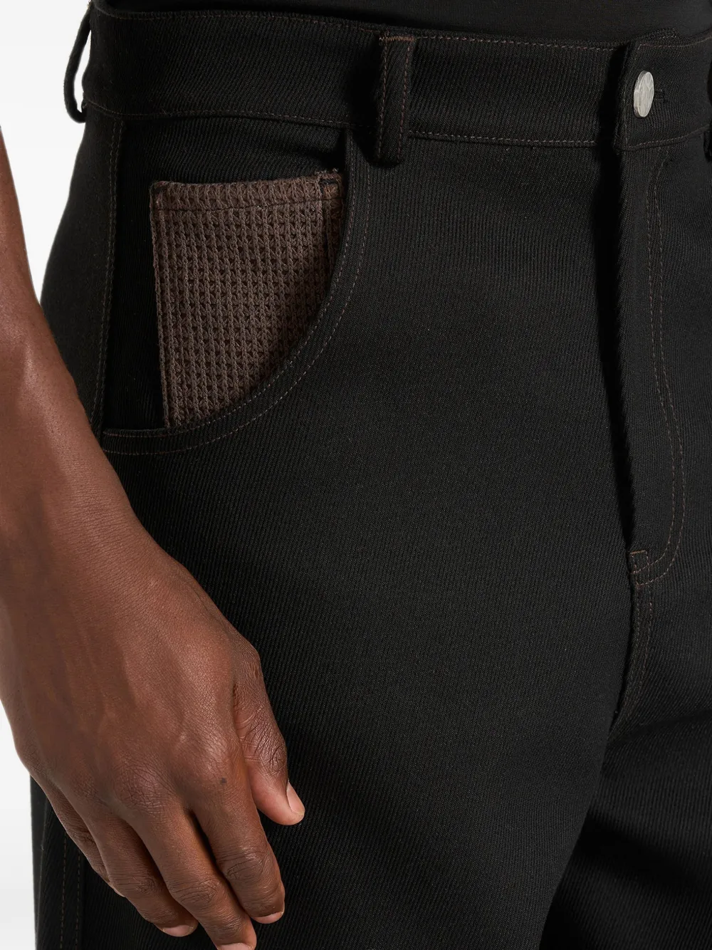 Manière De Voir Lazare twill jeans met wijde pijpen Zwart