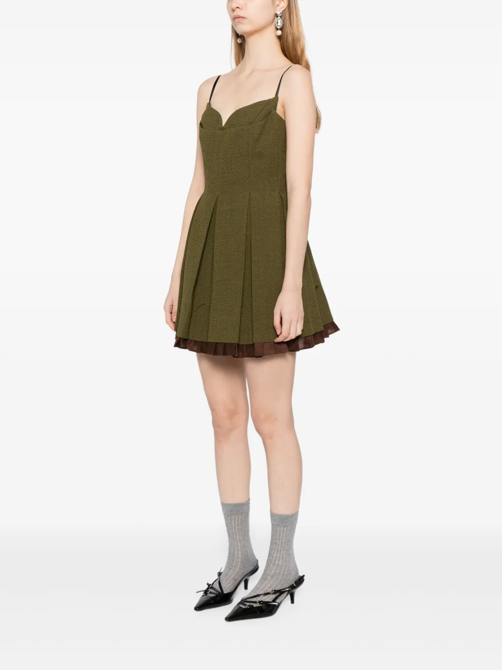 SHUSHU TONG Geplooide jurk Groen