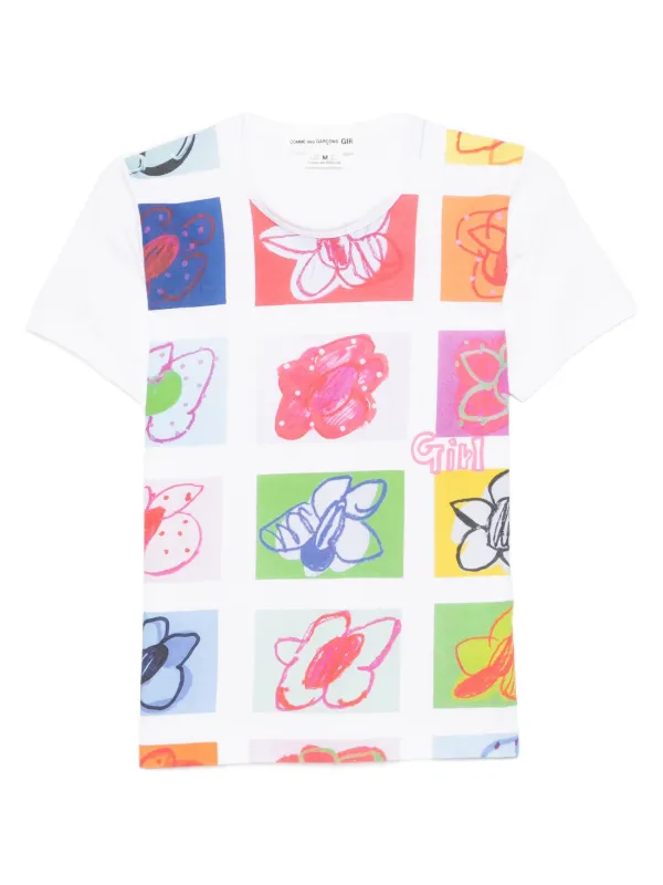 COMME des GARÇONS GIRL ホワイトTシャツ S Comme Des Garçons Girl グラフィック Tシャツ | ホワイト | FARFETCH JP