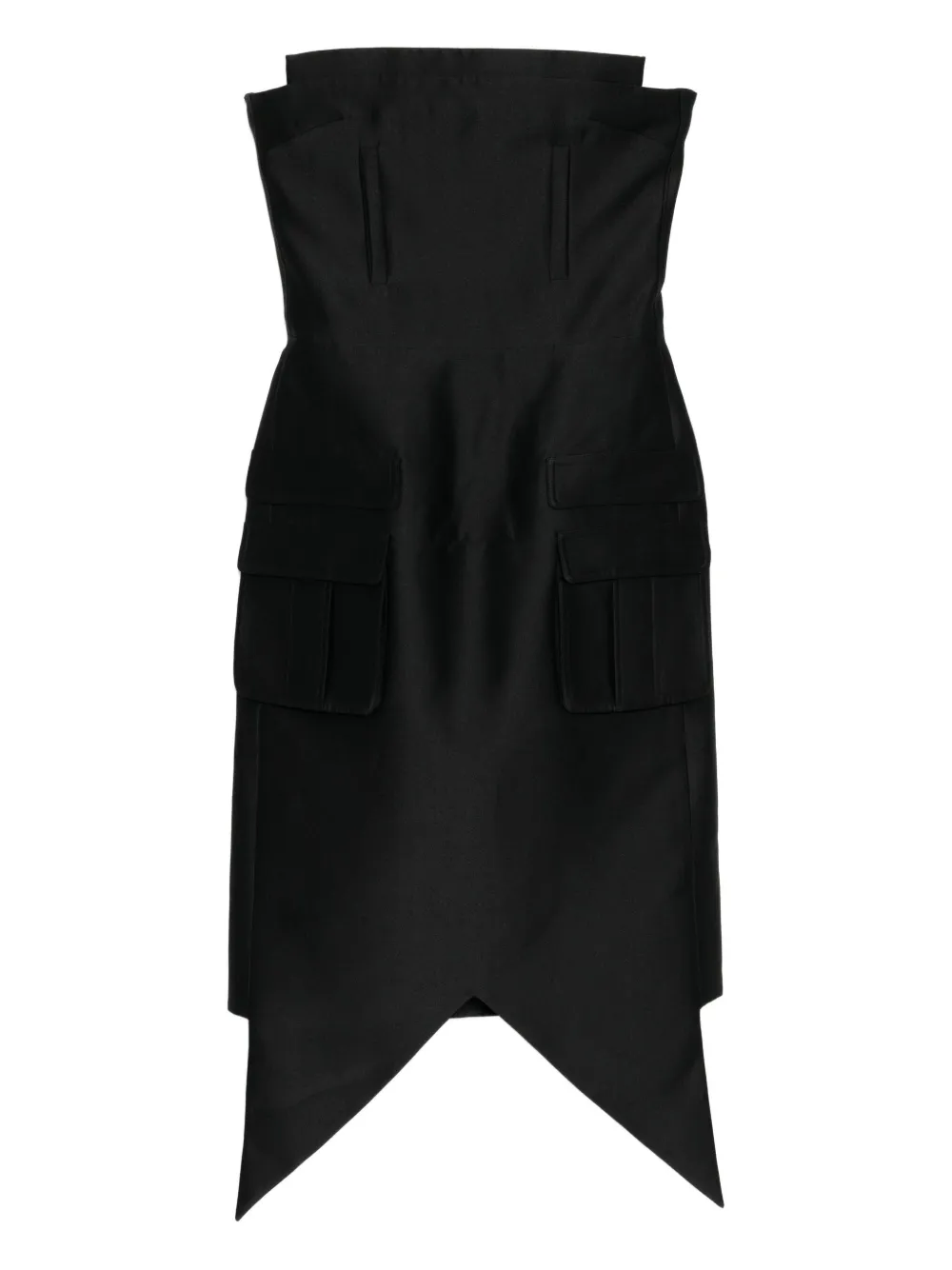 SHUSHU/TONG vestido largo con dobladillo asimétrico | negro | Image 1