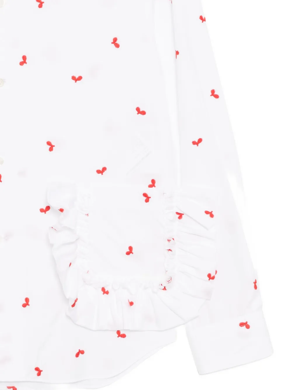Comme Des Garcons Girl Ruffled-pocket Shirt In White