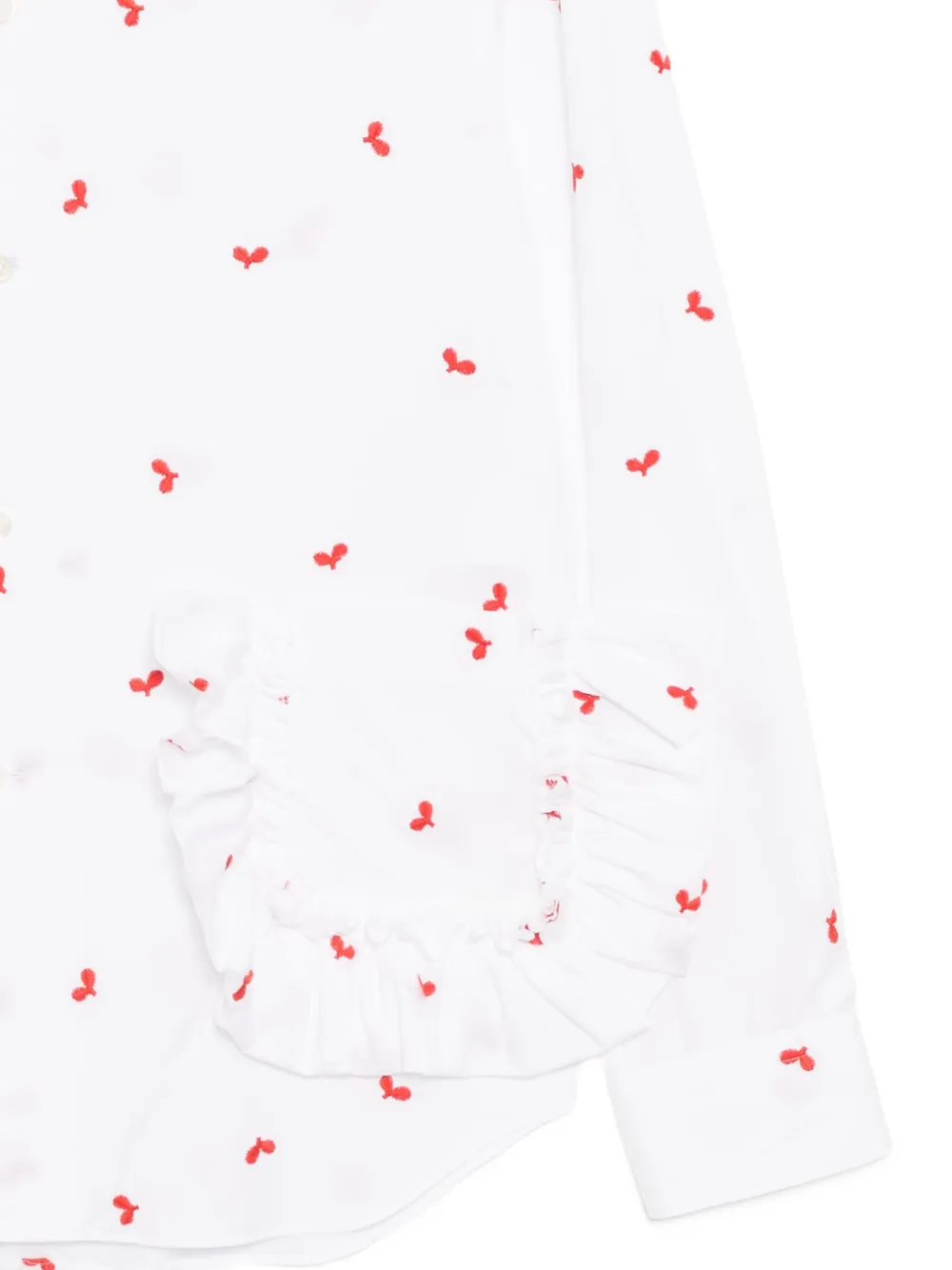 Comme Des Garçons Girl Blouse met ruches en zak Wit